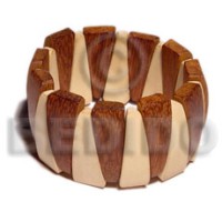 elastic wood bangle bayong natural white wood combination