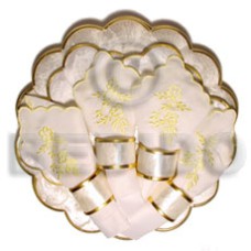 round scallop capiz set of 4