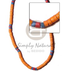 4 5mm coco heishe mango orange turq blue maroon