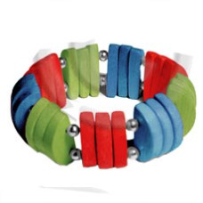 natural white wood red blue green combination elastic
