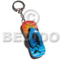 60mmx27mm colorful beach slippers keychain 