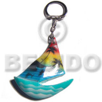 57mmx50mm colorful sailboat keychain  can