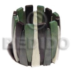 elastic natural wood bangle  green