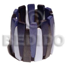 elastic natural wood bangle  dark