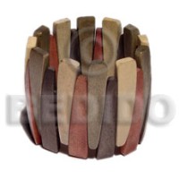 elastic natural wood bangle  brown