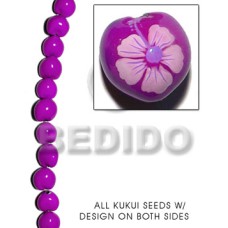 kukui seed  lavender with flower design