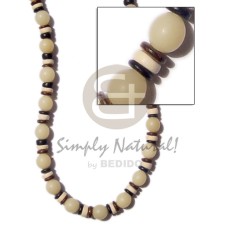 white buri beads seed beads with blk brwn bleach