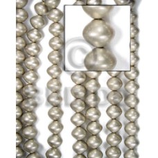 natural white silver coated wood beads