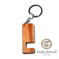 bayong hard wood phone stand in chrome keychain 64mm x 24mm x 5mm