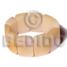 30mmx20mm mother of pearl shell (MOP) with resin backing elastic bangle