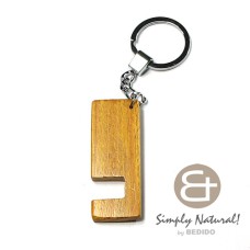 nangka (jackgfruit) wood phone stand in chrome keychain 64mm x 24mm x 5mm