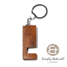 madre de cacaw hard wood phone stand in chrome keychain 64mm x 24mm x 5mm
