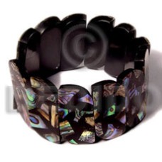 35mmx15mm paua abalone crazy cut in black