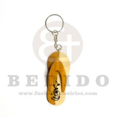 68mm x 28mm wood slippers keychain