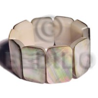 30mmx20mm blacklip with resin backing elastic bangle