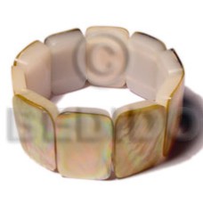 30mmx20mm brownlip with resin backing elastic bangle