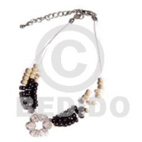 floating 2 3mm coco Pokalet.black with acrylic crystals
