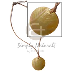 50mm round brownlip pendant in wax cord