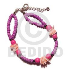2 rows 2 3mm coco Pokalet. lavender with