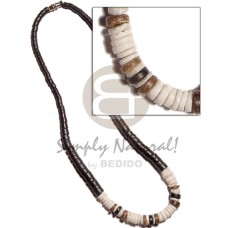 graduated black coco heishe with 4 5mm white