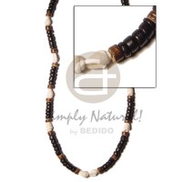 6 pcs necklace  4 5mm black coco Pokalet with nassa white