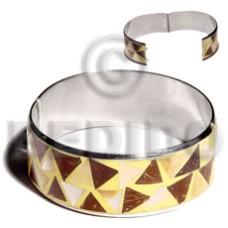 laminated inlaid crazy cut coco and mother of pearl shell (MOP)