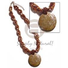 12 rows brown white twisted glass beads with