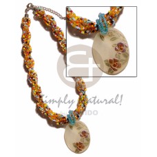 12 rows orange yellowithred combination twisted glass beads