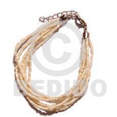 6 rows crème multi layered twisted glass