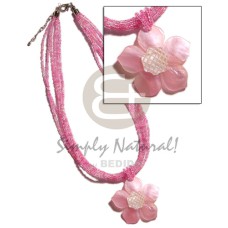6 rows pink multi layered glass