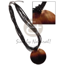 6 rows black multi layered glass beads