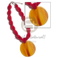 12 rows red twisted glass beads with