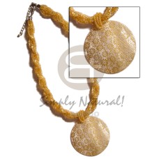 12 rows yellow gold twisted glass beads