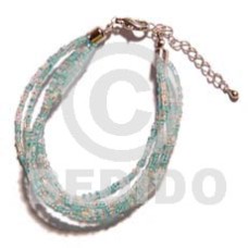 6 rows aqua blue clear multi layered glass