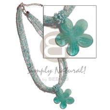 6 rows aqua blue multi layered glass