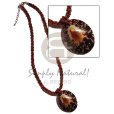 3 rows twisted brown glass beads