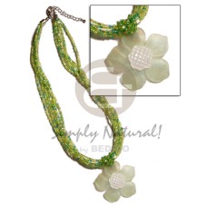 6 rows lime green multi layered