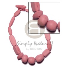 natural wood beads dyed in old rose