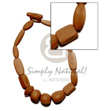 natural wood beads dyed in brown color
