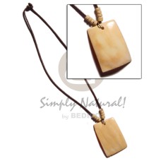 40mm rectangular melo pendant in wax cord