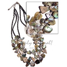 3 rows multilayered paua chips with