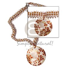 clear and brown glass beads flat choker