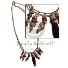 dangling asstd. buri seeds with wood beads
