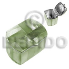 stainless metal casing with inlaid subdued green