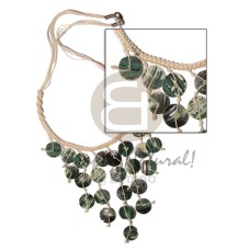 macrame cleopatra with 10mm round green shells