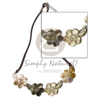 4 blacklip flowers in wax cord