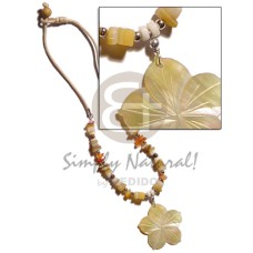 40mm mother of pearl shell (MOP) flower with groove pendant with