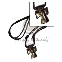 35mm inlaid paua abalone cross with resin