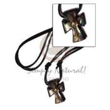 35mm inlaid paua abalone cross with resin
