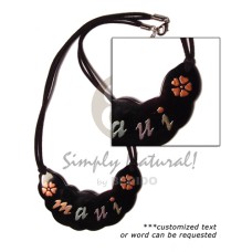 handpainted 75mmx35mm souvenir blacktab shell pendant on